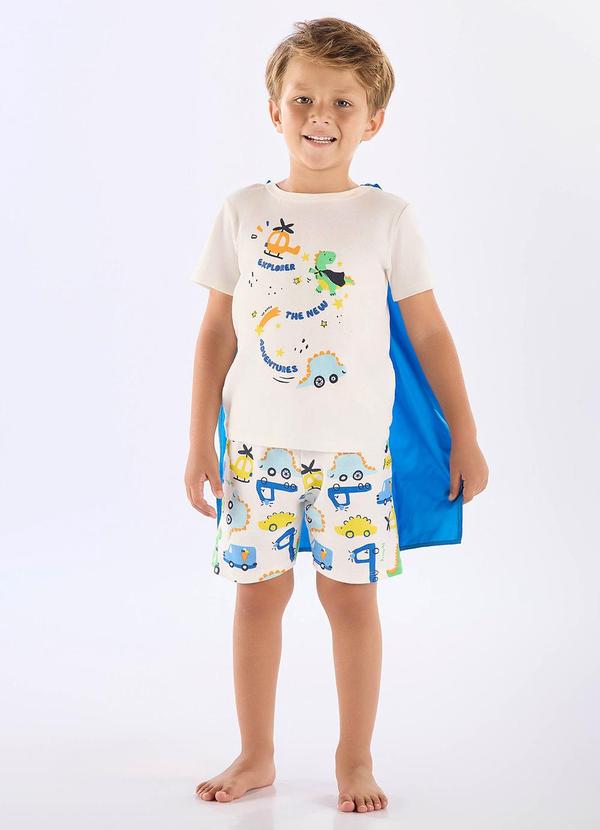 Vista 2 Pijama Infantil Brilha Escuro Capa Up Baby Branco Up Baby