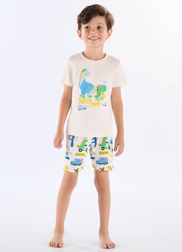 Pijama Infantil Camiseta e Bermuda Branco