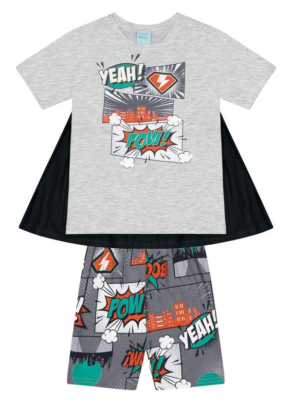 Vista 2 Pijama Infantil com Capa Menino Mescla Kyly Kyly