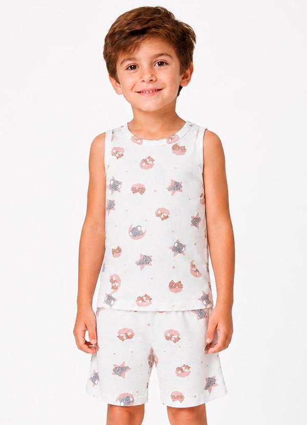 Pijama Infantil em Meia Malha Bege