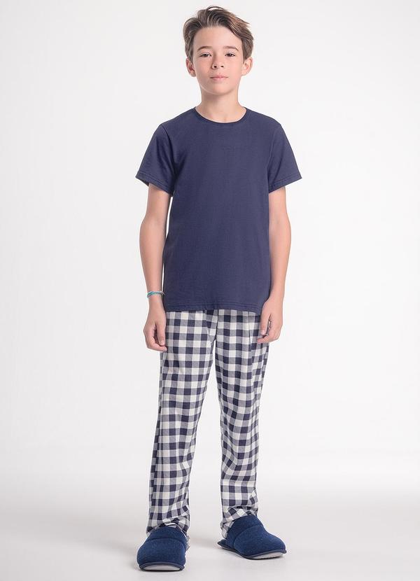 Pijama Infantil Manga Longa com Calça Azul