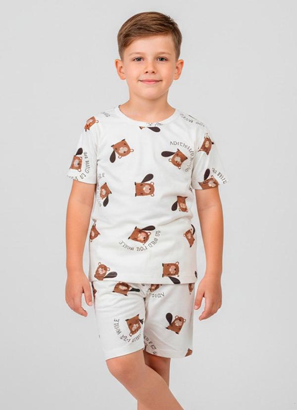 Vista 2 Pijama Infantil Masculino Bege Select Select