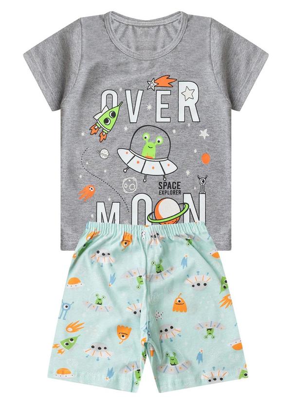 Pijama Infantil Masculino Brilha no Escuro Cinza