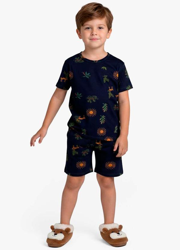 Pijama Infantil Masculino em Cotton Azul