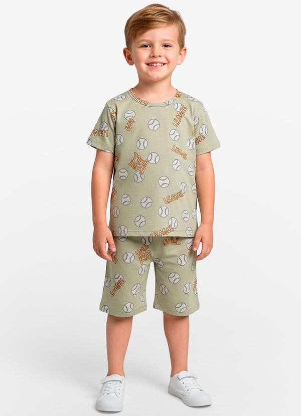 Pijama Infantil Masculino em Cotton Verde