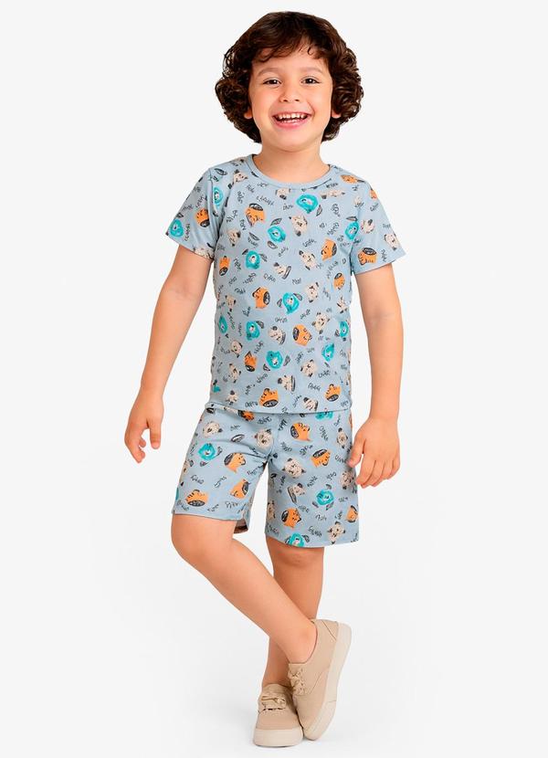 Vista 2 Pijama Infantil Masculino Estampado Verde Select Select