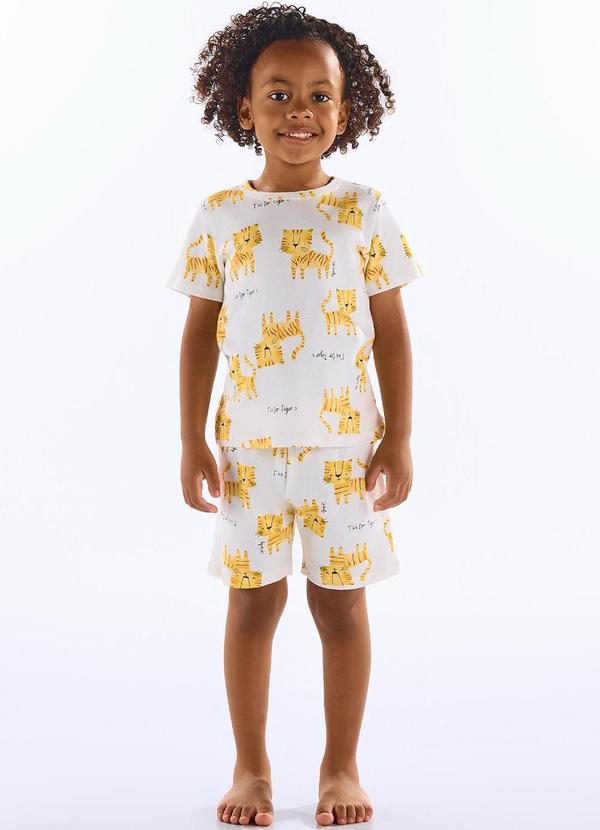 Vista 2 Pijama Infantil Masculino Suedine Bege Up Baby Up Baby