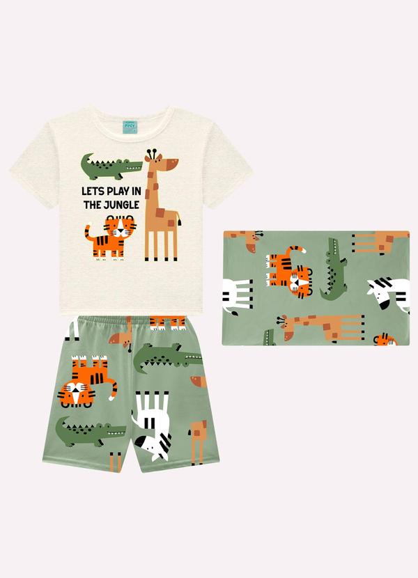 Pijama Infantil Menino Animais Cinza