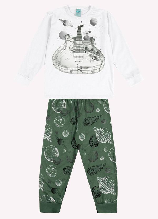 Pijama Infantil Menino Brilha no Escuro Branco