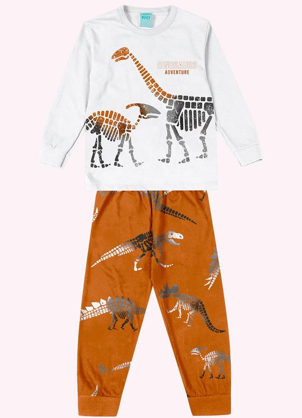 Vista 2 Pijama Infantil Menino Brilha no Escuro Branco Kyly Kyly