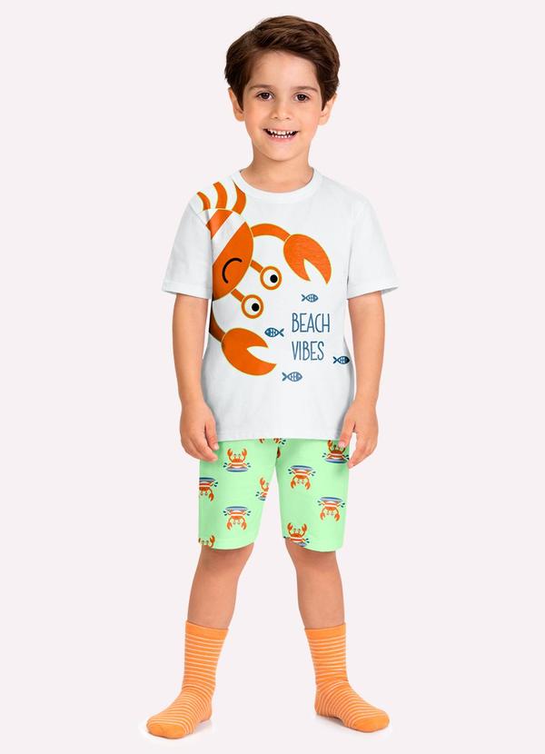Pijama Infantil Menino Caranguejo Branco