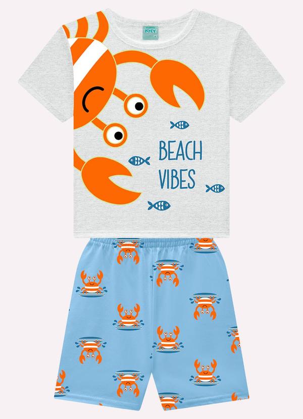 Pijama Infantil Menino Caranguejo Cinza
