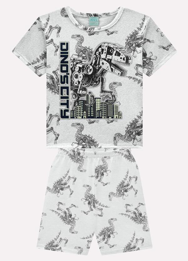 Pijama Infantil Menino Dinossauro Cinza