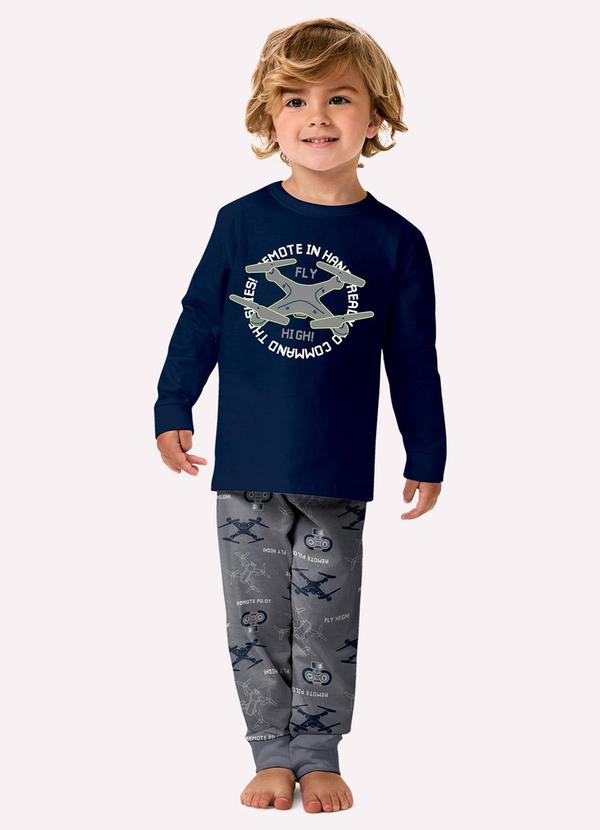 Pijama Infantil Menino em Algodão Azul