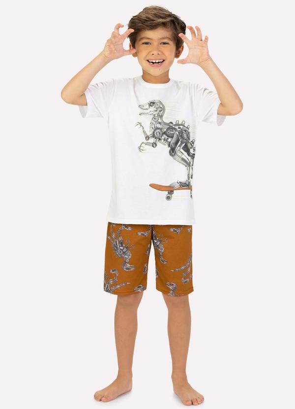 Pijama Infantil Menino em Algodão Branco