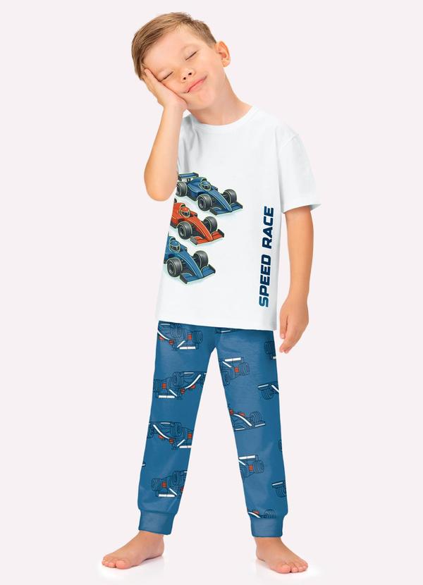 Pijama Infantil Menino em Algodão Branco