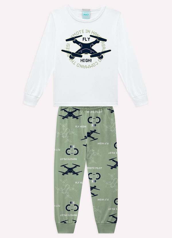 Pijama Infantil Menino em Algodão Branco