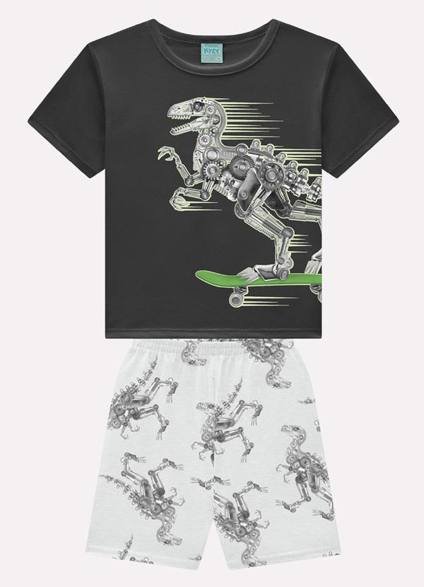 Pijama Infantil Menino em Algodão Cinza
