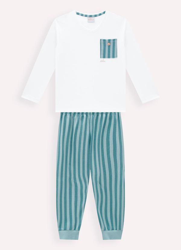 Vista 2 Pijama Infantil Menino Estampa Branco Milon Milon