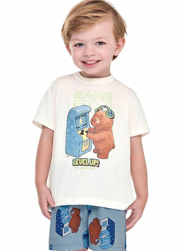 Pijama Infantil Menino Game On Ursinho Bege