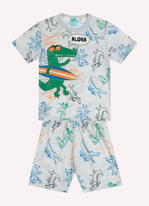 Pijama Infantil Menino Jacaré Cinza