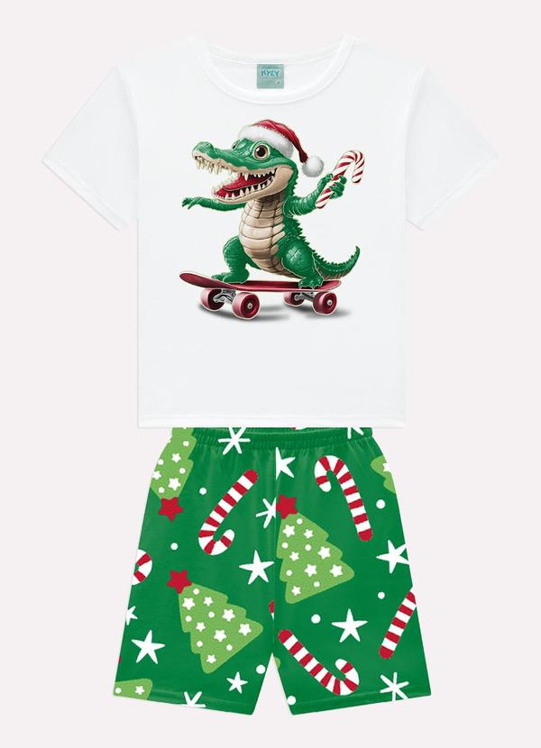 Pijama Infantil Menino Natal Branco