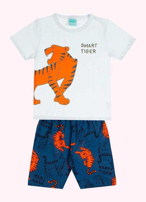 Pijama Infantil Menino Tigre Branco