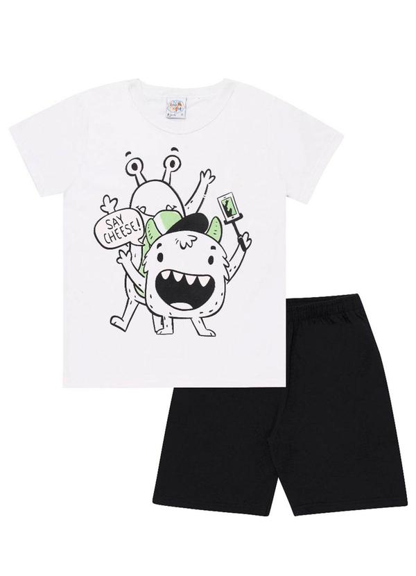 Vista 2 Pijama Masculino Branco Pulla Bulla Pulla Bulla