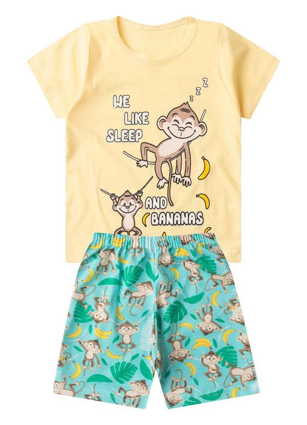 Vista 2 Pijama Masculino Brilha no Escuro Amarelo Select Select