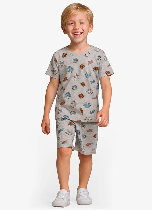 Pijama Masculino Infantil Cinza