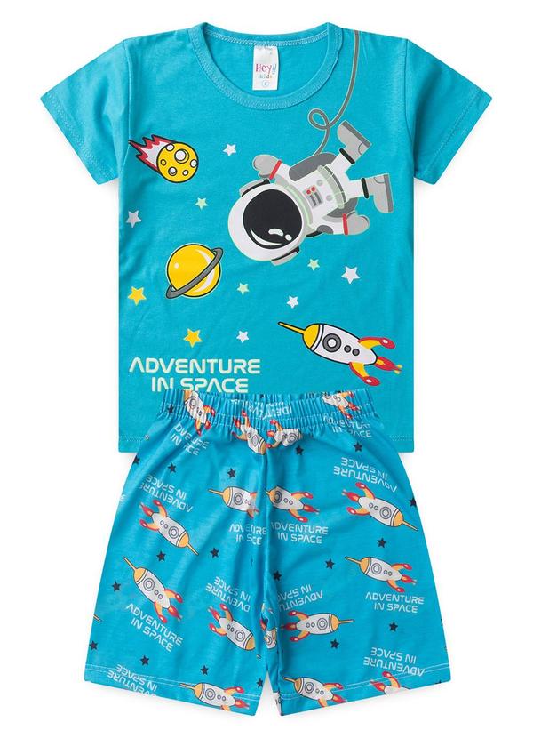 Vista 2 Pijama Masculino Verão Adventure Space Azul Atelie Da Crianca Atelie Da Crianca