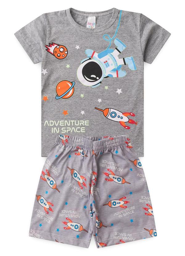 Vista 2 Pijama Masculino Verão Adventure Space Cinza Atelie Da Crianca Atelie Da Crianca