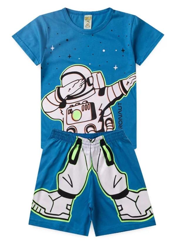Pijama Masculino Verão Astronauta Azul