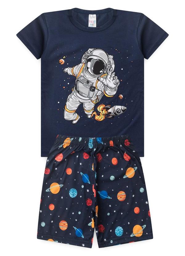 Vista 2 Pijama Masculino Verão Astronauta Azul Atelie Da Crianca Atelie Da Crianca
