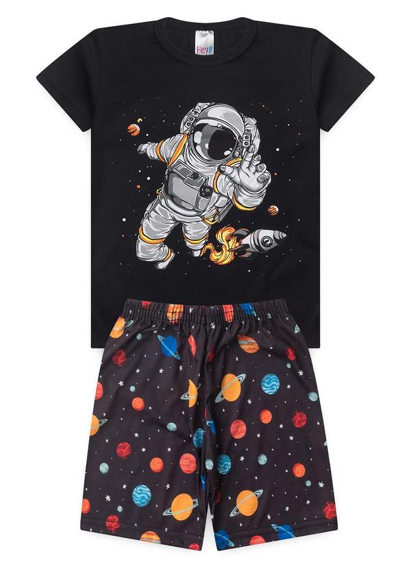 Vista 2 Pijama Masculino Verão Astronauta Preto Atelie Da Crianca Atelie Da Crianca