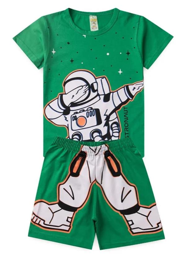Vista 2 Pijama Masculino Verão Astronauta Verde Atelie Da Crianca Atelie Da Crianca