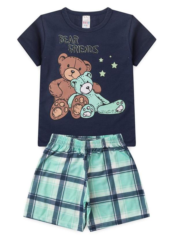 Vista 2 Pijama Masculino Verão Bear Friends Azul Atelie Da Crianca Atelie Da Crianca