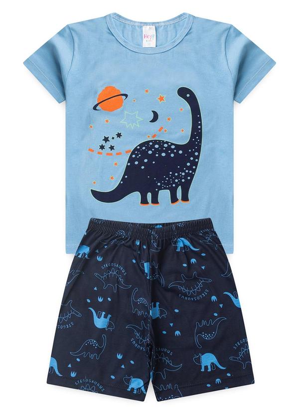 Vista 2 Pijama Masculino Verão Dino Azul Atelie Da Crianca Atelie Da Crianca