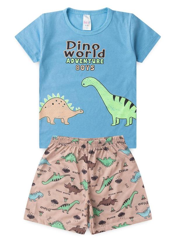 Vista 2 Pijama Masculino Verão Dino World Azul Atelie Da Crianca Atelie Da Crianca