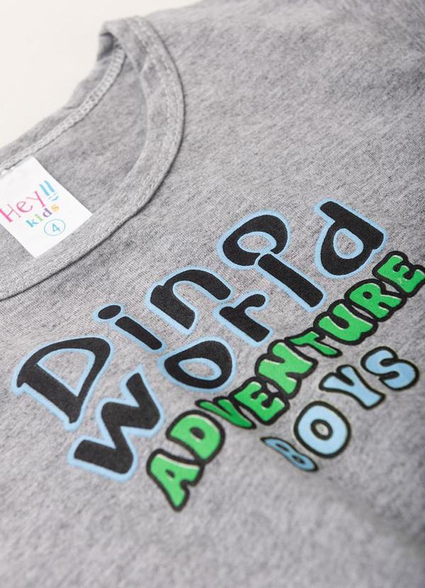Vista 2 Pijama Masculino Verão Dino World Cinza Atelie Da Crianca Atelie Da Crianca