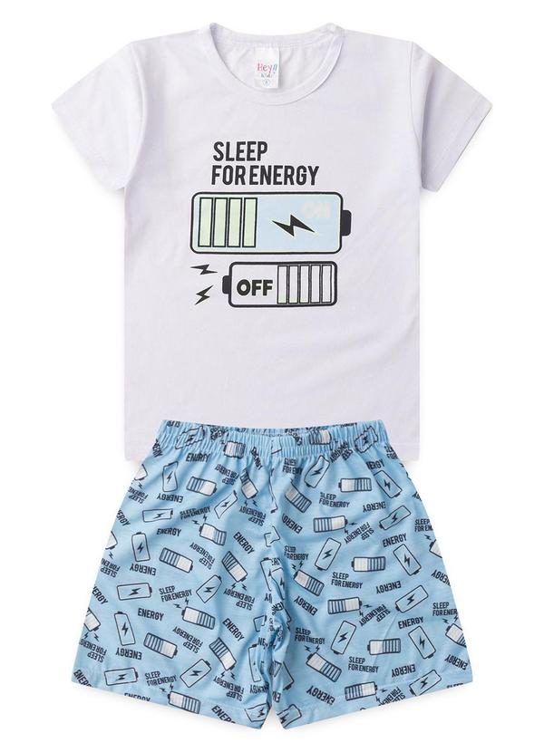 Vista 2 Pijama Masculino Verão Energy Branco Atelie Da Crianca Atelie Da Crianca