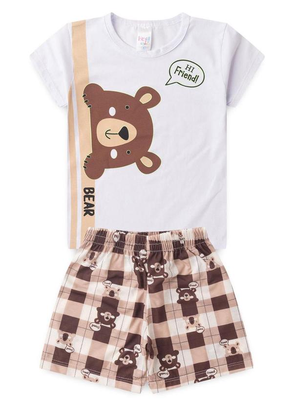 Pijama Masculino Verão Hi Friend Branco