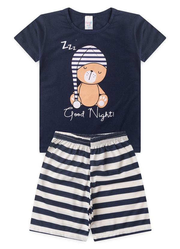 Vista 2 Pijama Masculino Verão Urso Touca Azul Atelie Da Crianca Atelie Da Crianca