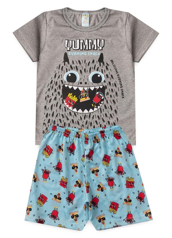 Vista 2 Pijama Masculino Verão Yummy Cinza Atelie Da Crianca Atelie Da Crianca