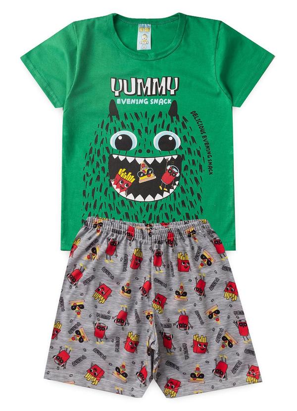 Vista 2 Pijama Masculino Verão Yummy Verde Atelie Da Crianca Atelie Da Crianca