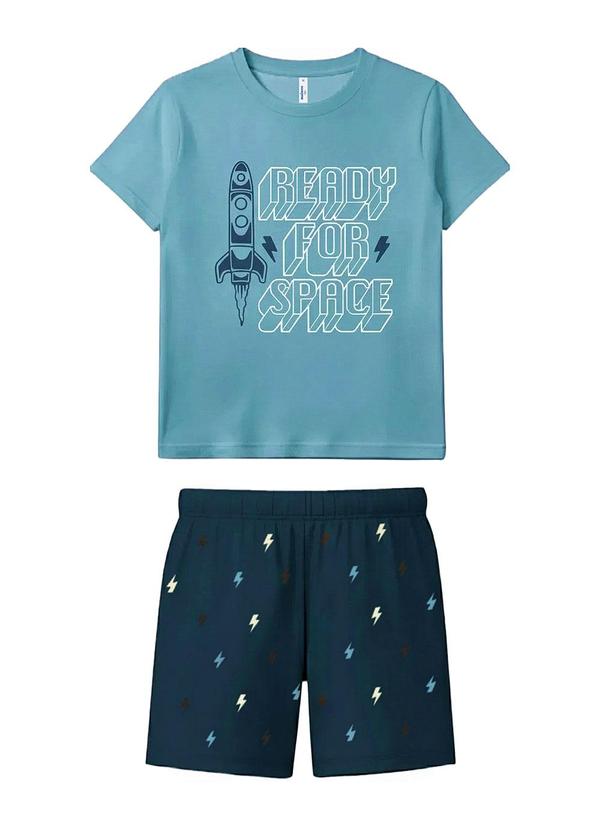Pijama Ready For Space que Brilha NoVerde Água