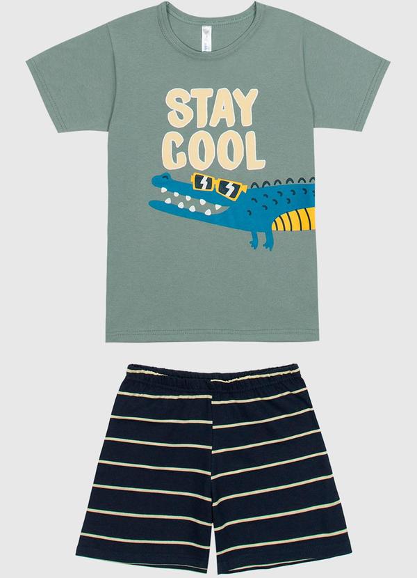 Vista 2 Pijama Stay Cool Brilha no Escuro Menino Verde Malwee Kids Malwee Kids