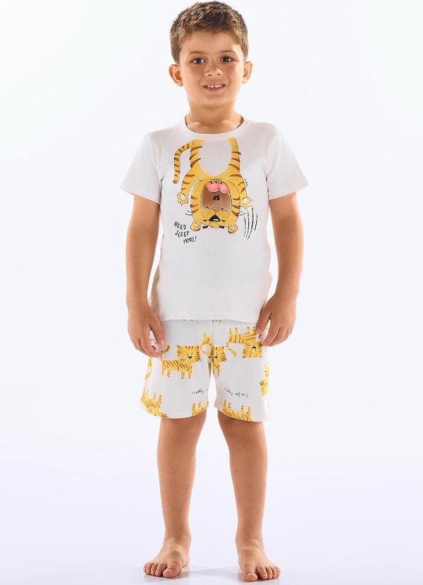 Vista 2 Pijama Suedine Infantil Masculino Bege Up Baby Up Baby