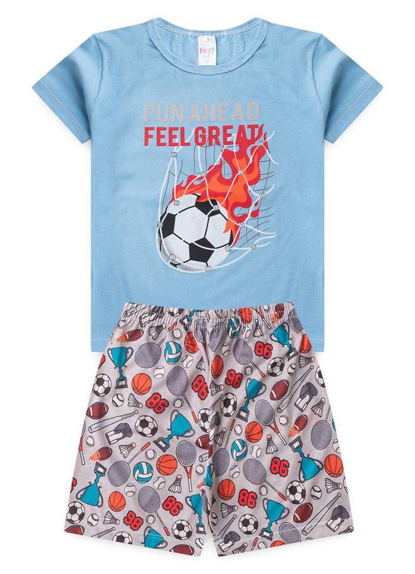 Vista 2 Pijama Verão Futebol Azul Atelie Da Crianca Atelie Da Crianca