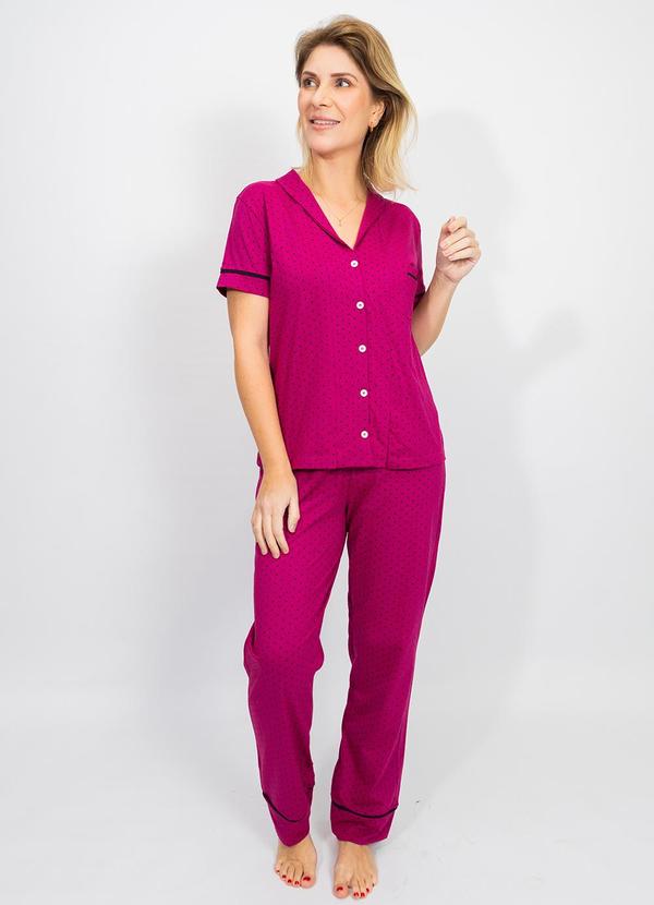 Vista 2 Pijama Americano Calça Algodão Rosa Piante Pijamas Piante Pijamas